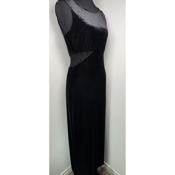 All that Jazz Dresses & Skirts - Vtg 90s All That Jazz Velvet Lace Holiday Peek-a-Boo Maxi Dress M Cutouts
